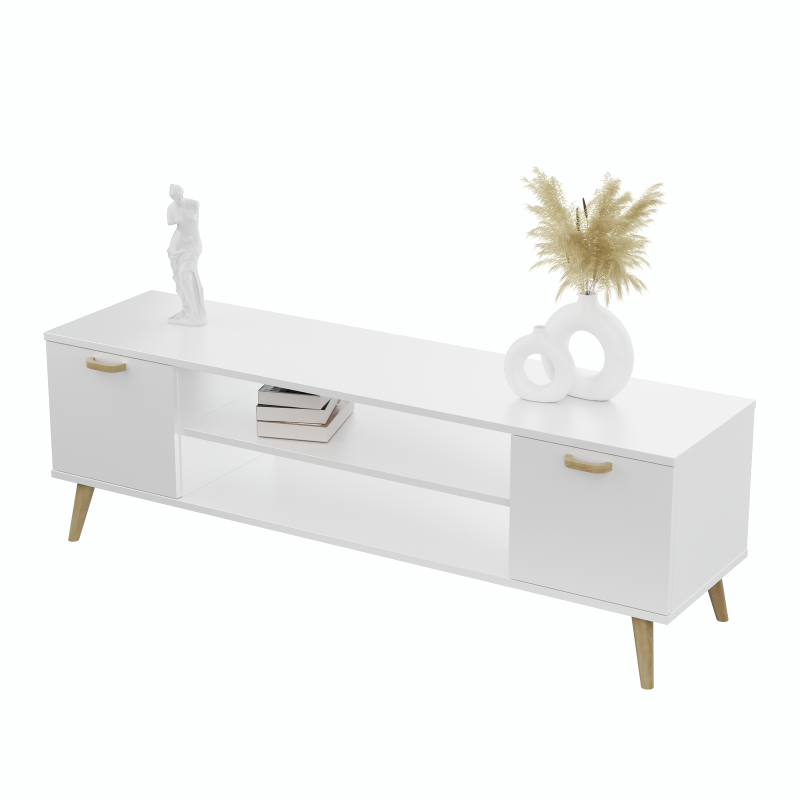 RTV Focus cabinet white 135 cm - Scandinavian
