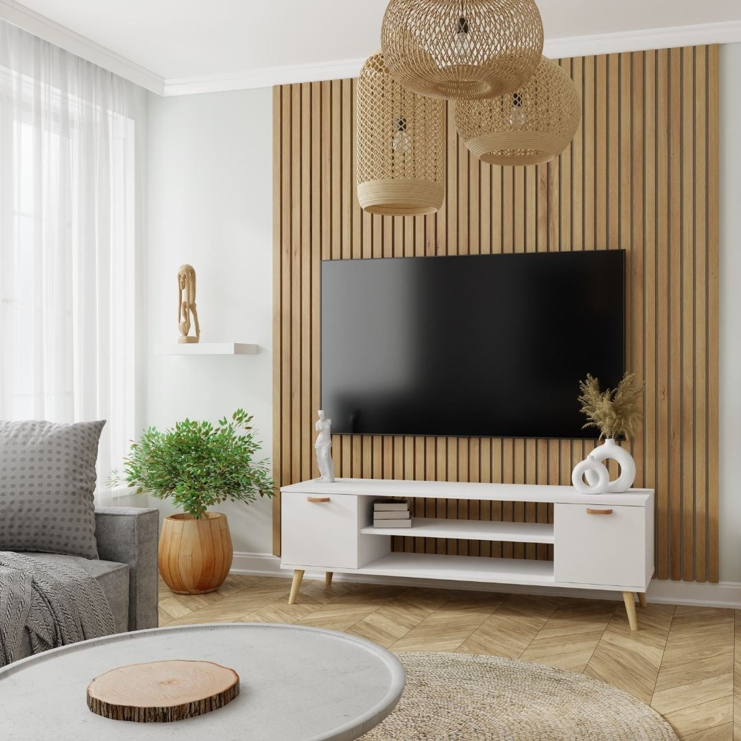 RTV Focus cabinet white 135 cm - Scandinavian