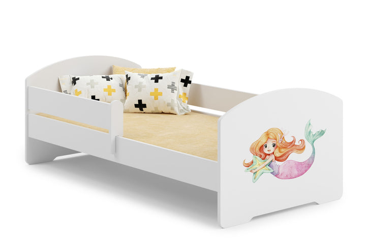Kinderbett LUK 160x80 mit Geländer - Meerjungfrau