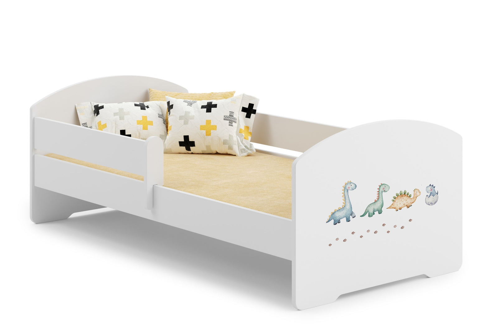 LUK children's bed 160x80 with railings - Dinosaurs