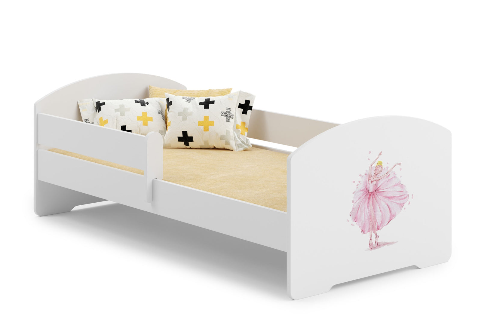 LUK children's bed 160x80 with railings - Princess in a crown