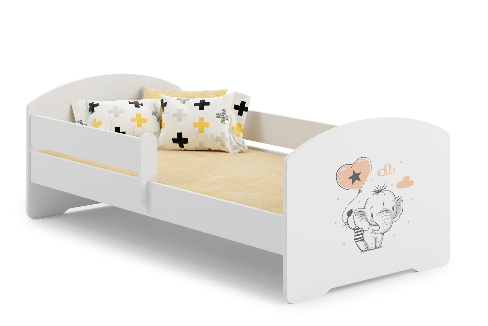 Luk single bed 140x70 with artwork - Elephant