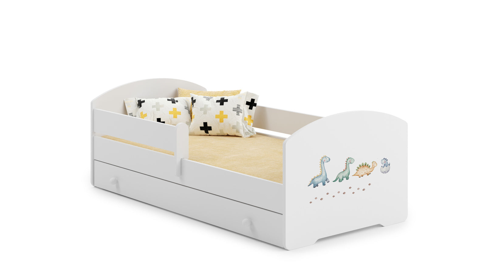 Children's bed LUK 140x70 with drawer - Dinosaurs