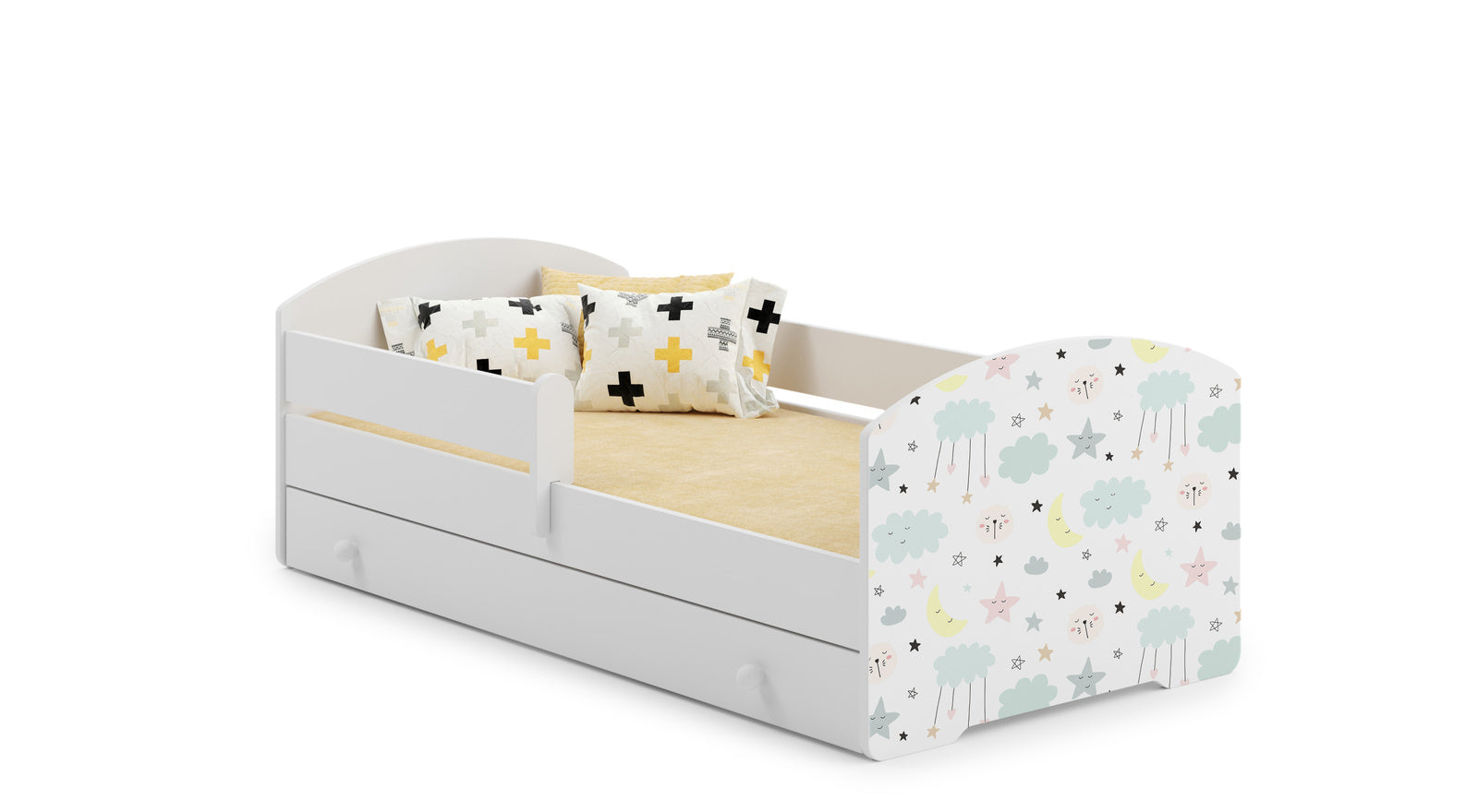 LUK children's bed 140x70 with drawer - Stars