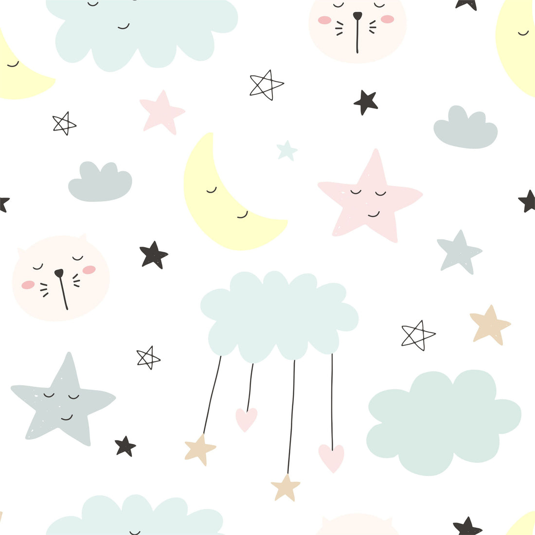 LUK children's bed 140x70 with drawer - Stars