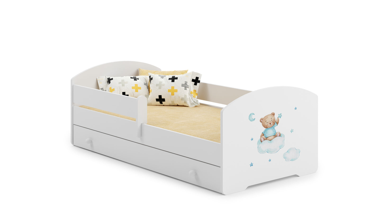 Children's bed Luk 160x80 with drawer - Princess in a crown