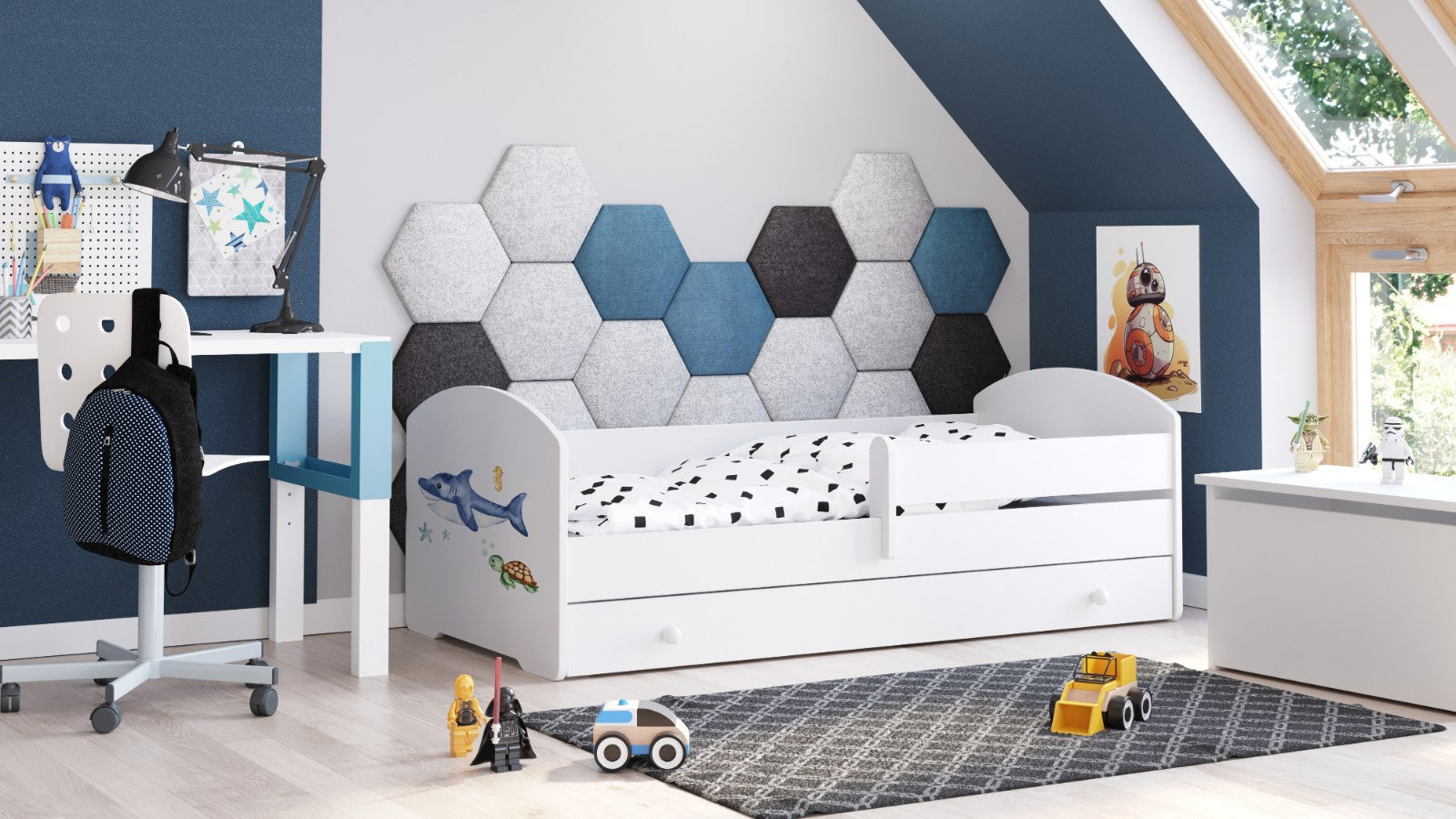 LUK children's bed 160x80 with drawer - Shark