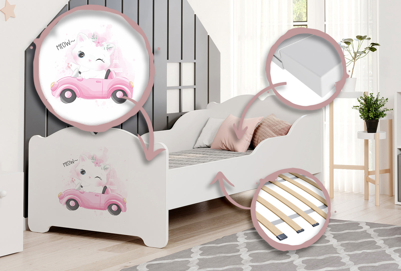 Children's bed Anna 160x80 - Cat