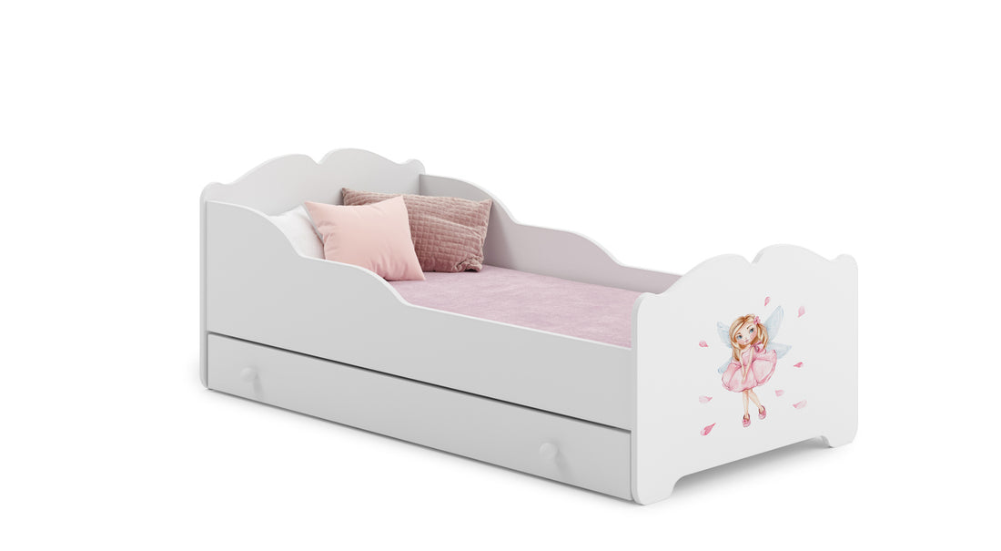 Anna Kinderbett 140x70 mit Schublade - Mädchen mit Flügeln