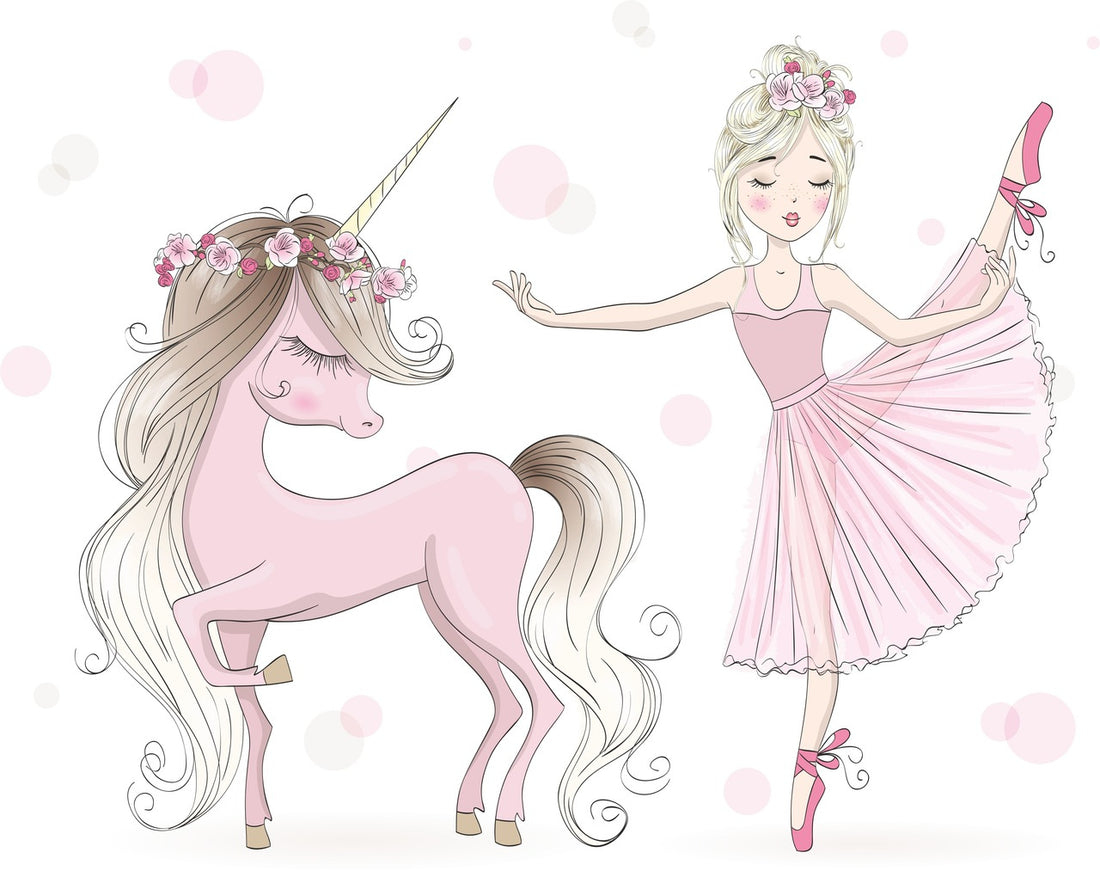 Anna Kinderbett 140x70 mit Schublade - Mädchen mit Einhorn
