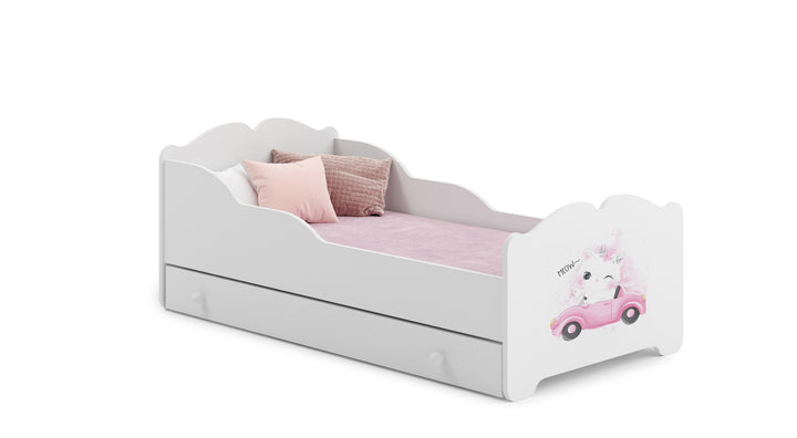 Łóżko dziecięce Anna 160x80 z szufladą - Kot