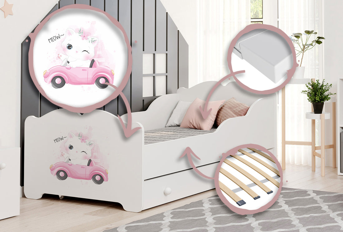 Children's bed Anna 160x80 with drawer - Cat