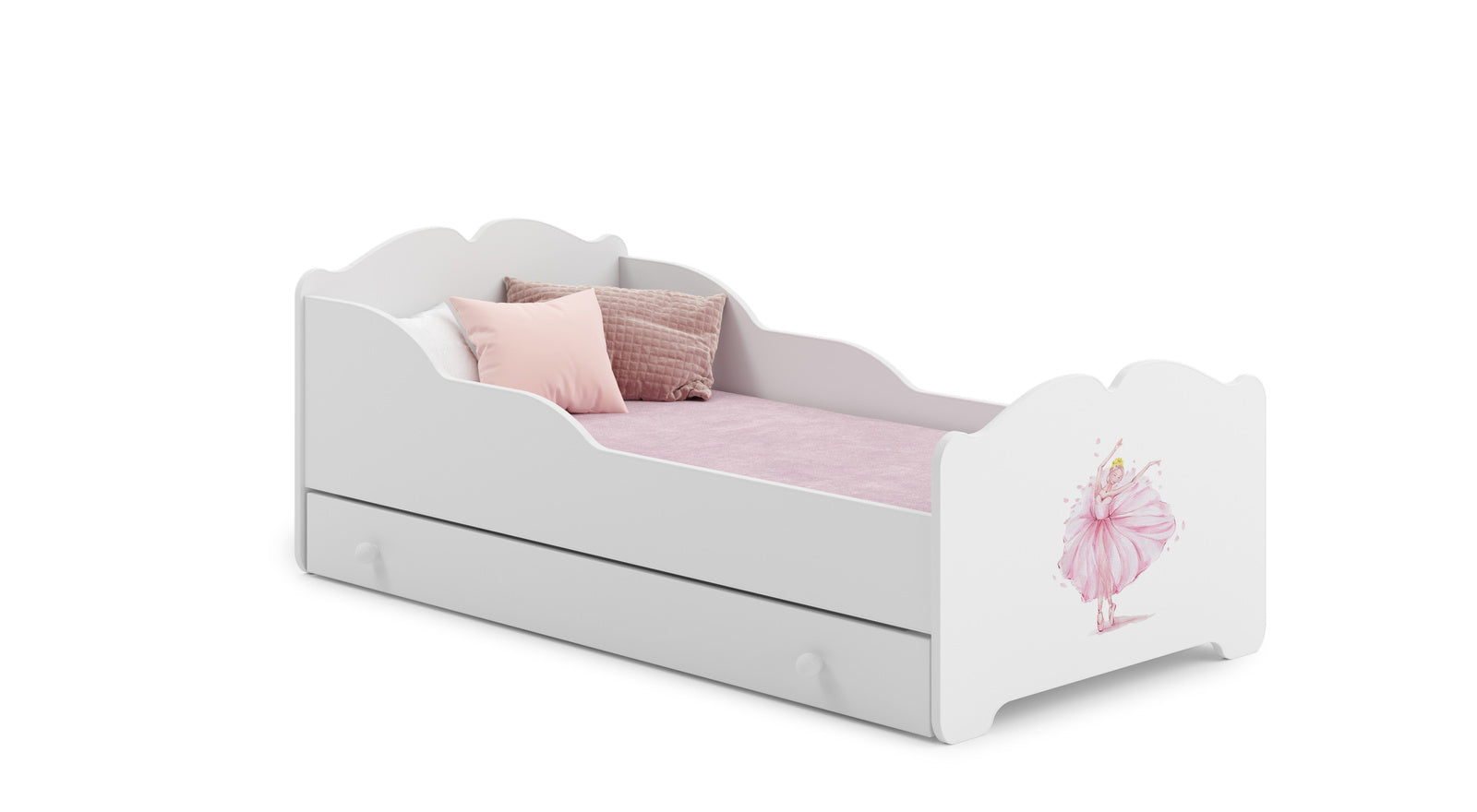 Anna children's bed 160x80 with drawer - Princess in a crown