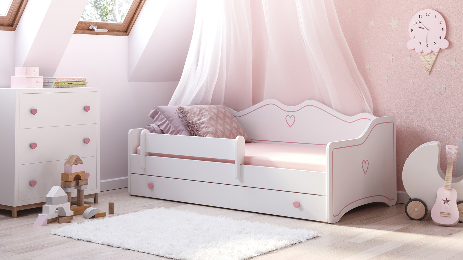 Emma children's bed 160x80 grey