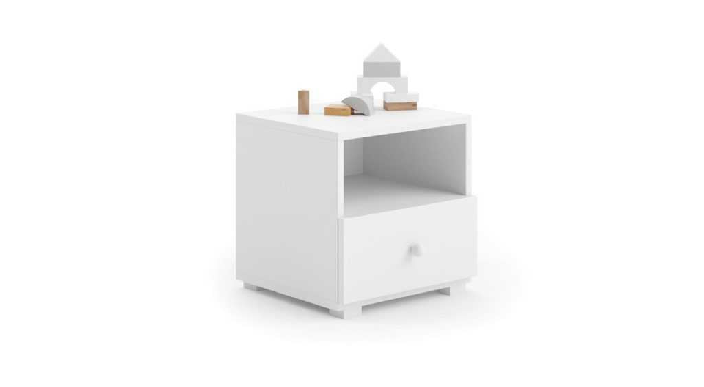 Emi bedside cabinet white - handle white