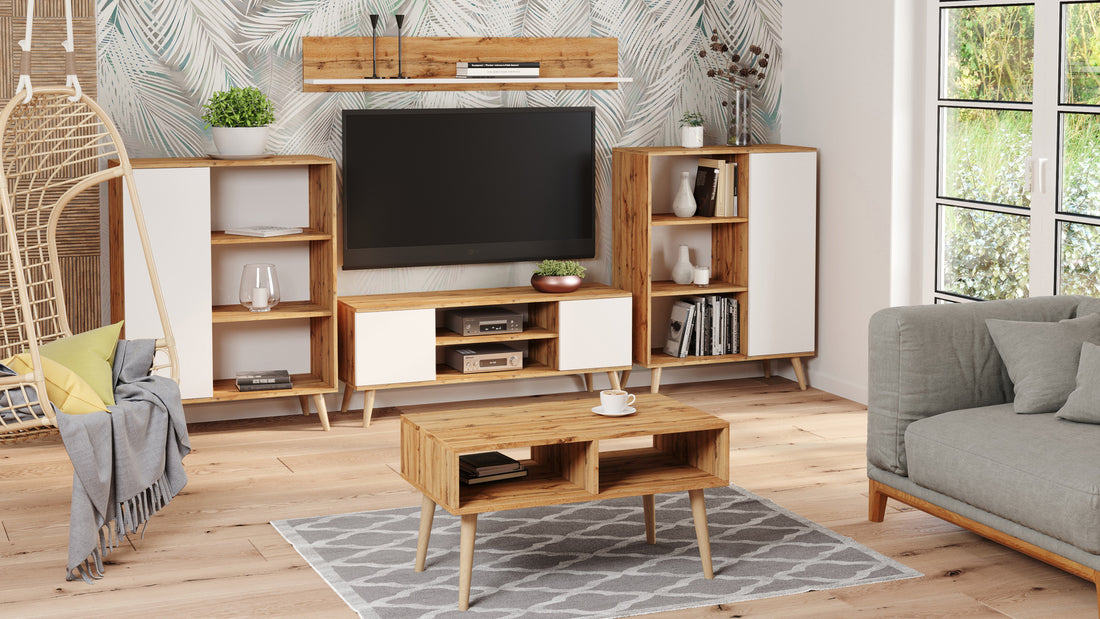 Bücherregal Fondi - Holzbeine