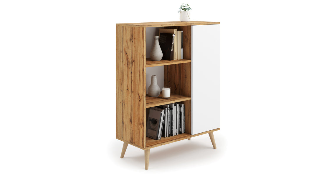 Bücherregal Fondi - Holzbeine