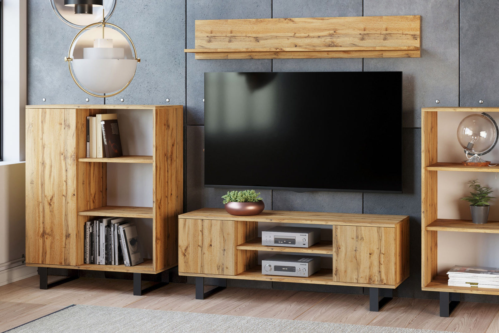 Fondi bookcase - metal legs