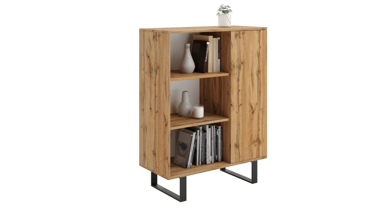 Fondi bookcase - metal legs