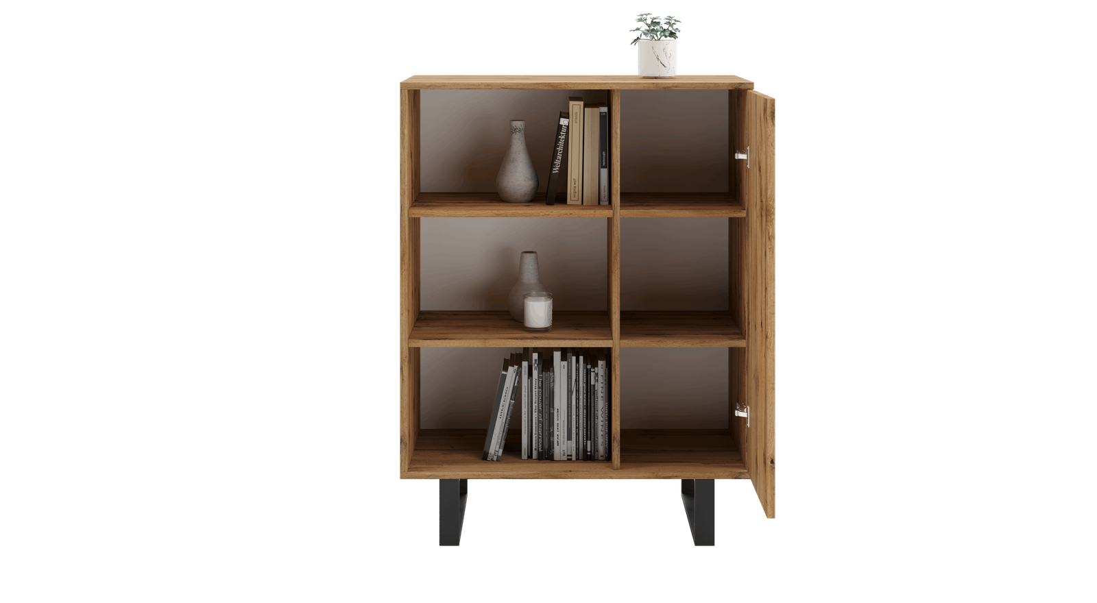 Fondi bookcase - metal legs