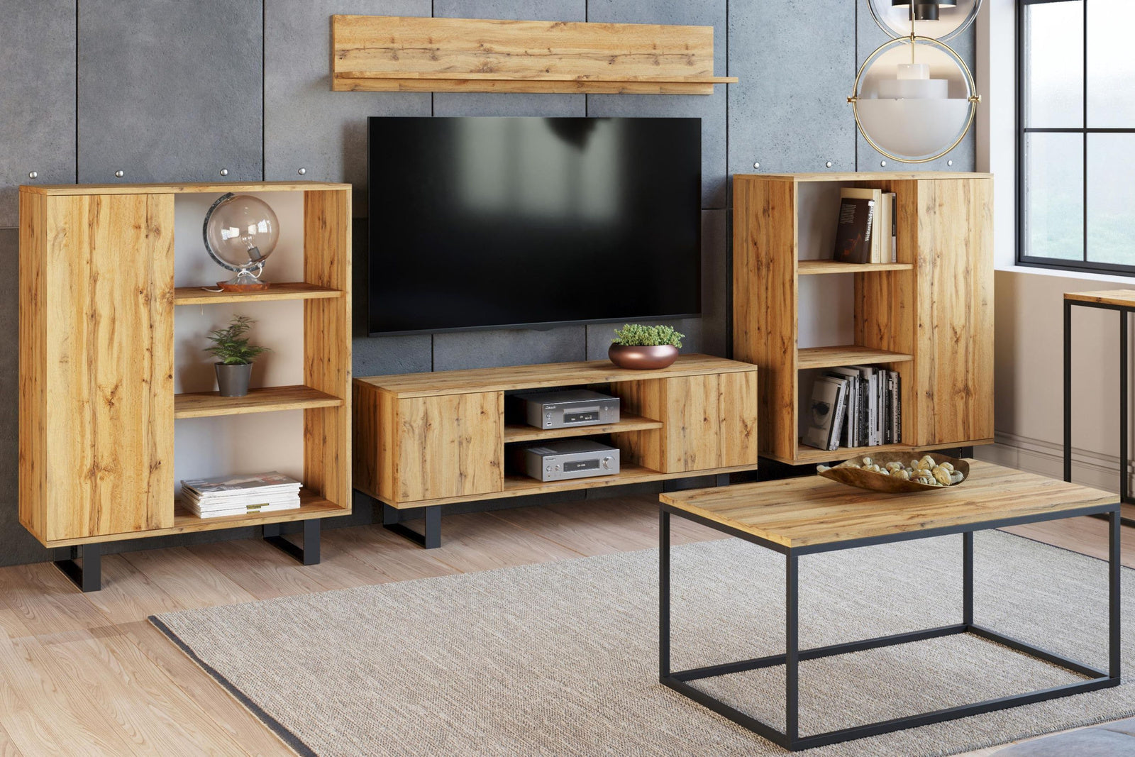 Fondi bookcase - metal legs