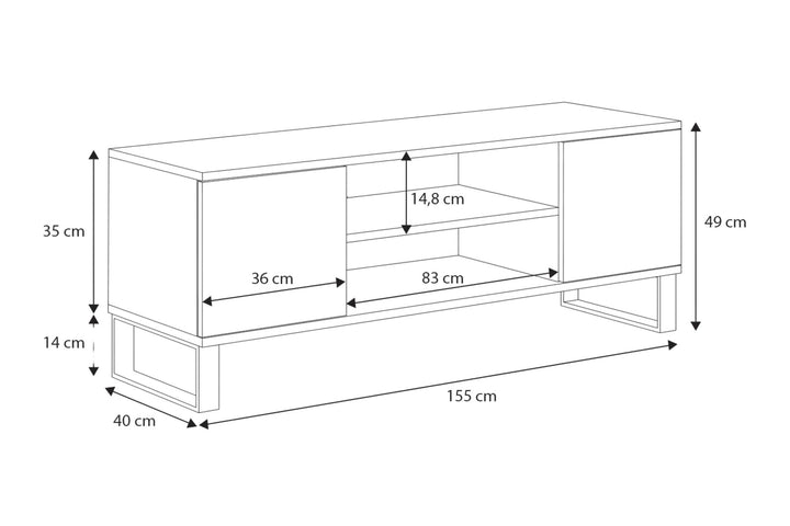 RTV Focus cabinet - metal legs