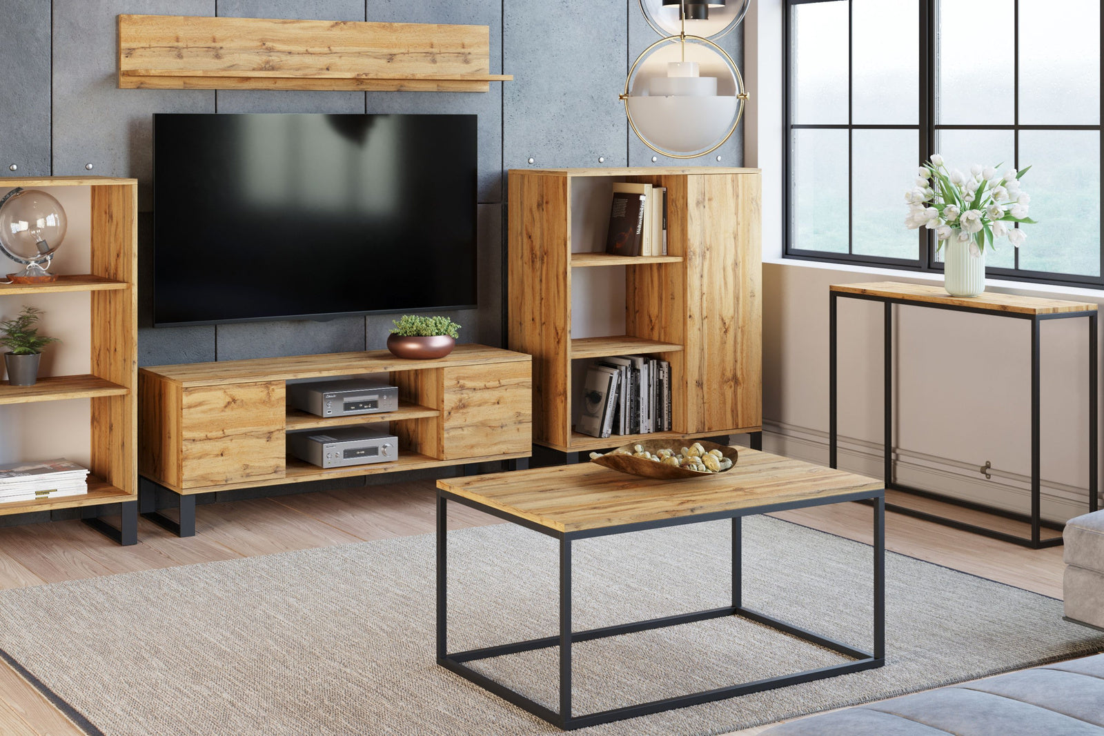 RTV Focus 155 cm - loft style oak craft