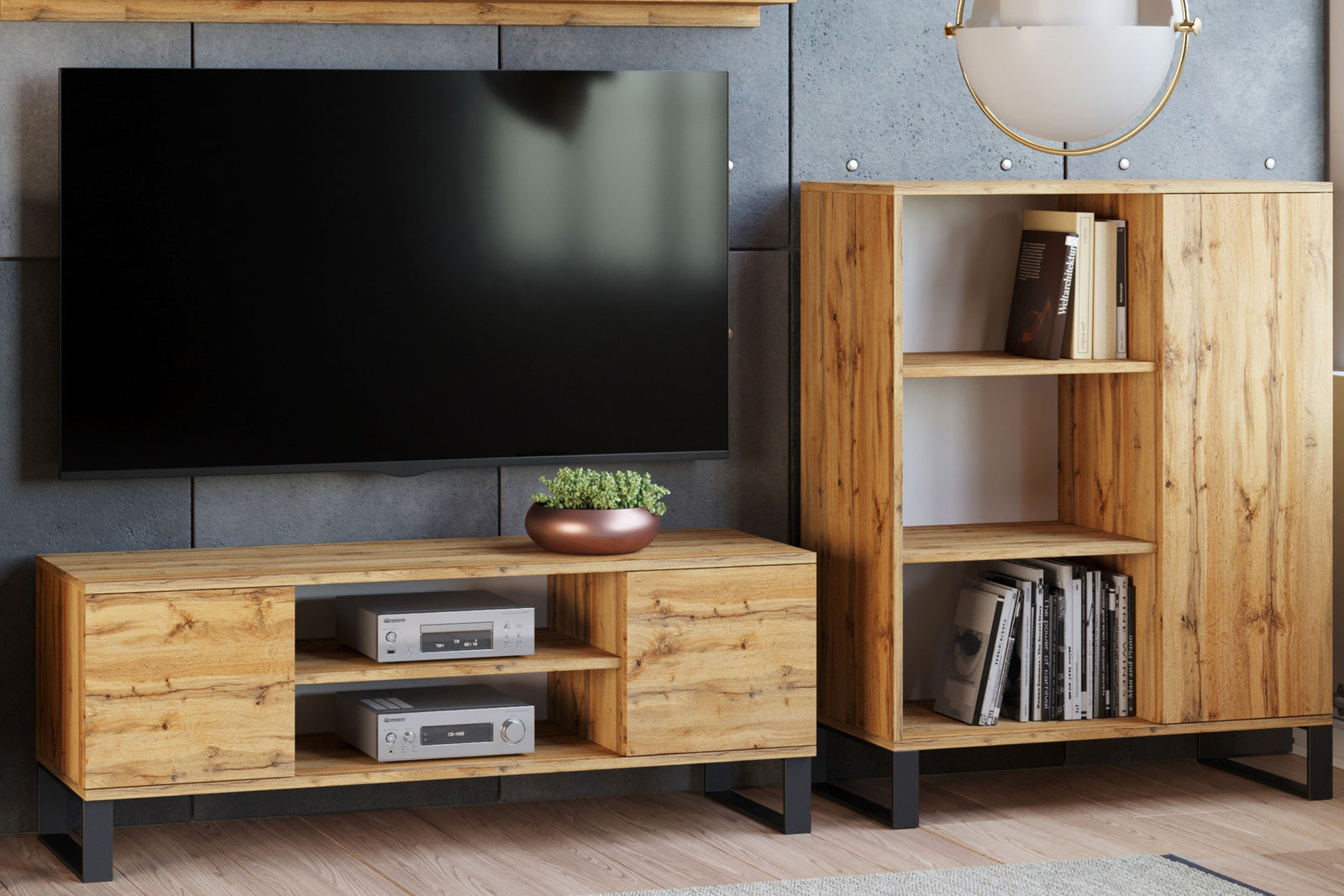 RTV Focus 155 cm - loft style oak craft