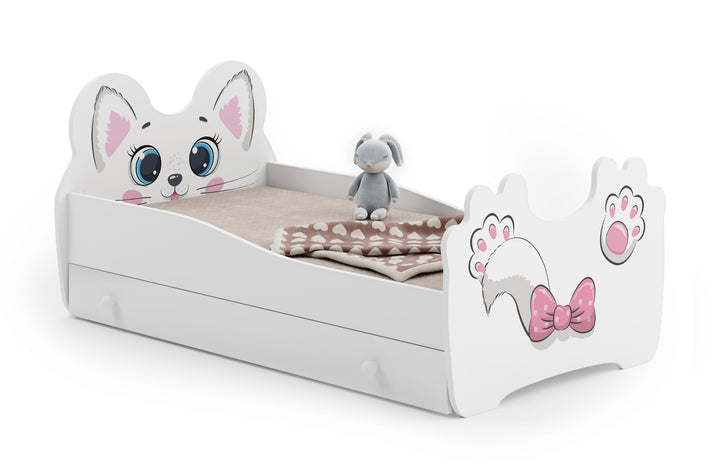 Pink Cat 140x70 Kinderbett mit Schublade