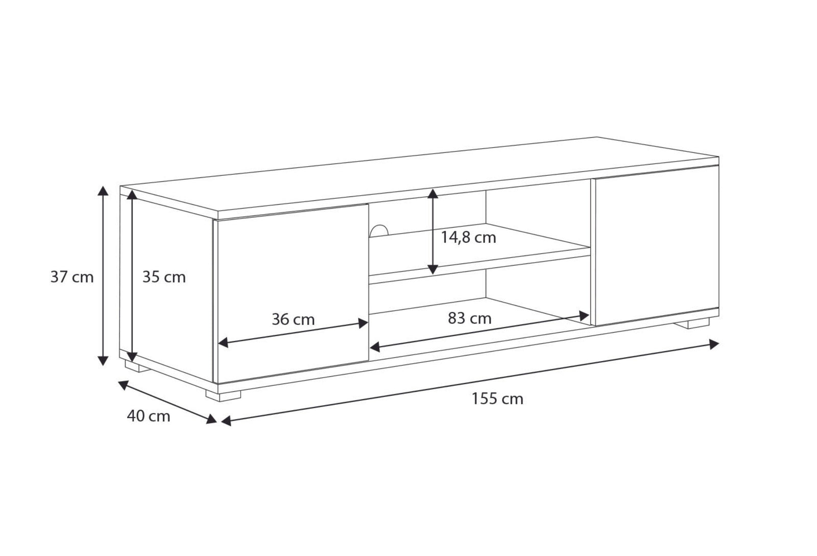 RTV Focus cabinet white
