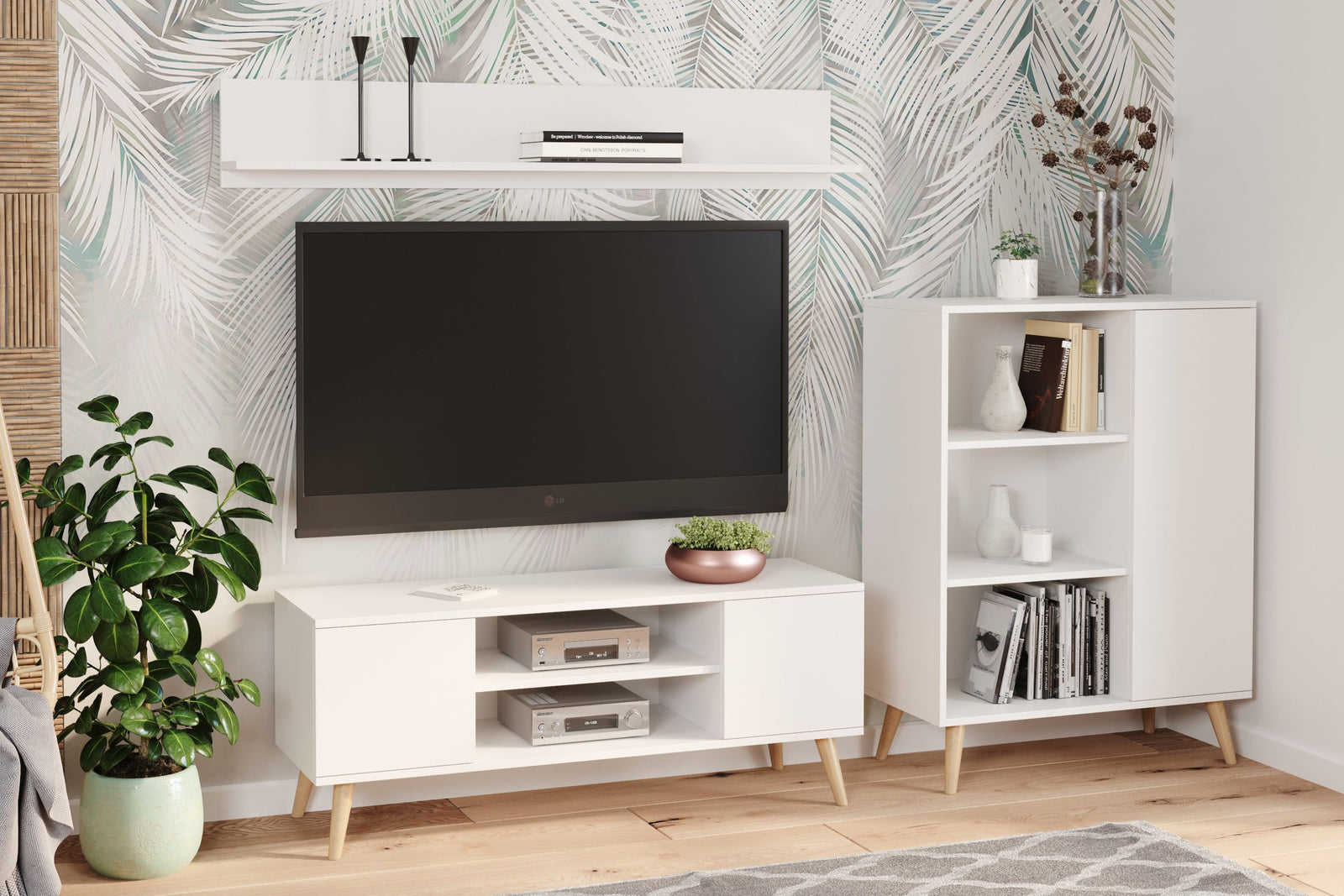 Shelf white 100 cm - white