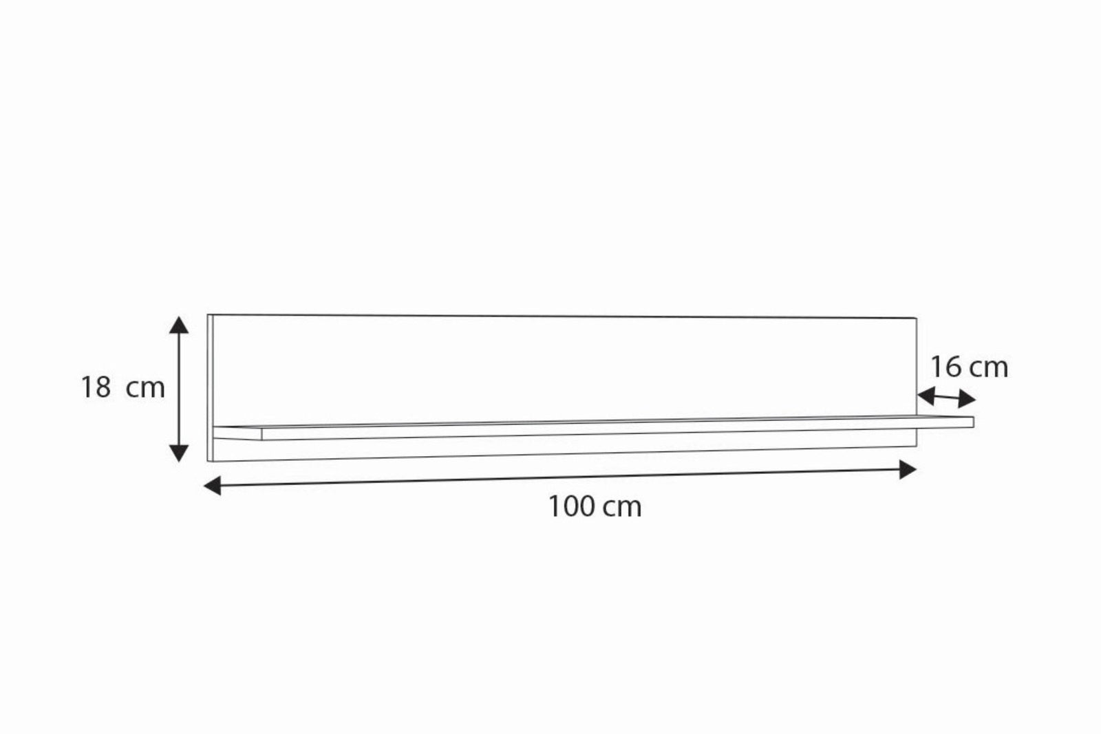 Shelf 100 cm - oak craft gold