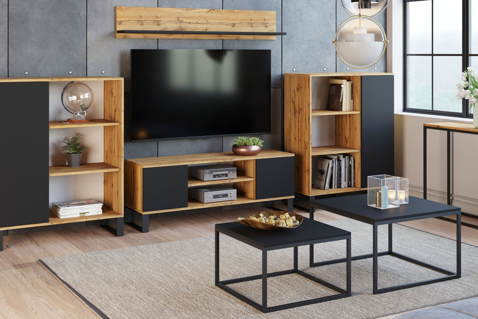 Shelf 100 cm - oak craft gold