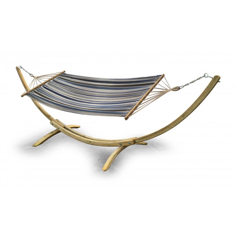 Luxury Wooden Hammock with Blue Fabric - Diamond Work Sp. z o.o.