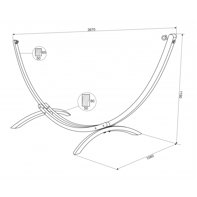 Luxury Wooden Hammock with Blue Fabric - Diamond Work Sp. z o.o.