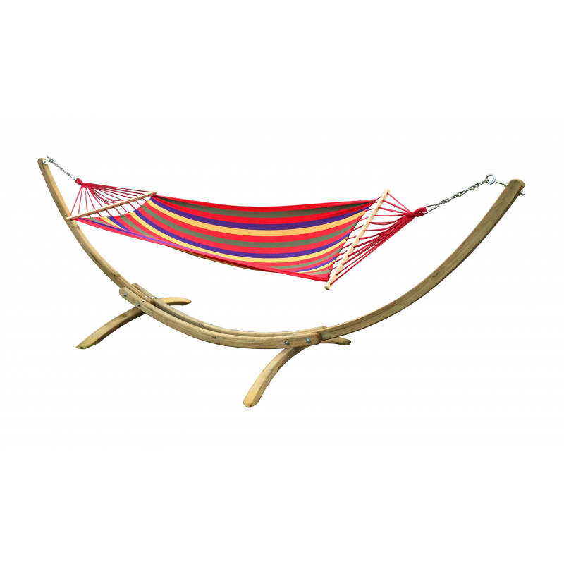 Premium Wooden Hammock with Red Fabric - Diamond Work Sp. z o.o.
