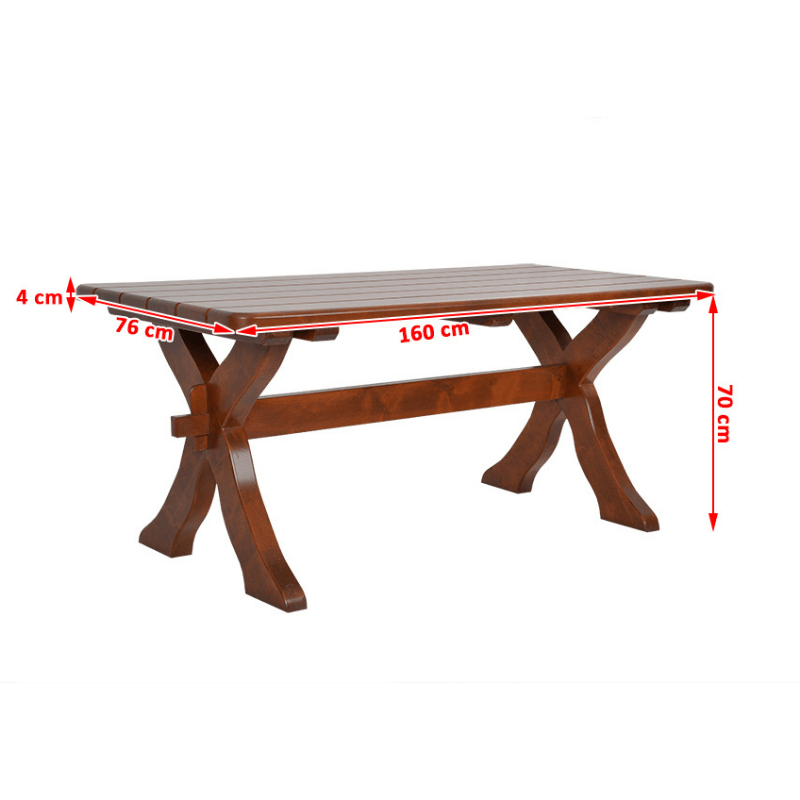 Zestaw ogrodowy bawarski - 1x stół 160 cm + 2x ławki 150 cm