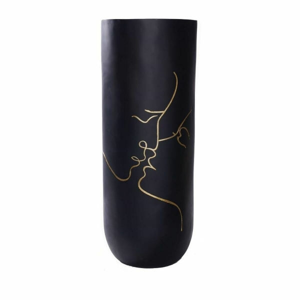 Vase DKD Home Decor Black Resin Modern