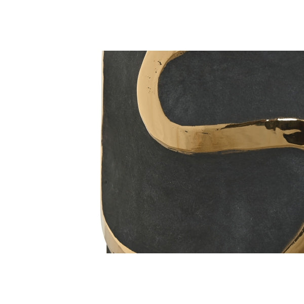 Vase Home ESPRIT Grey Golden Stoneware Abstract Modern