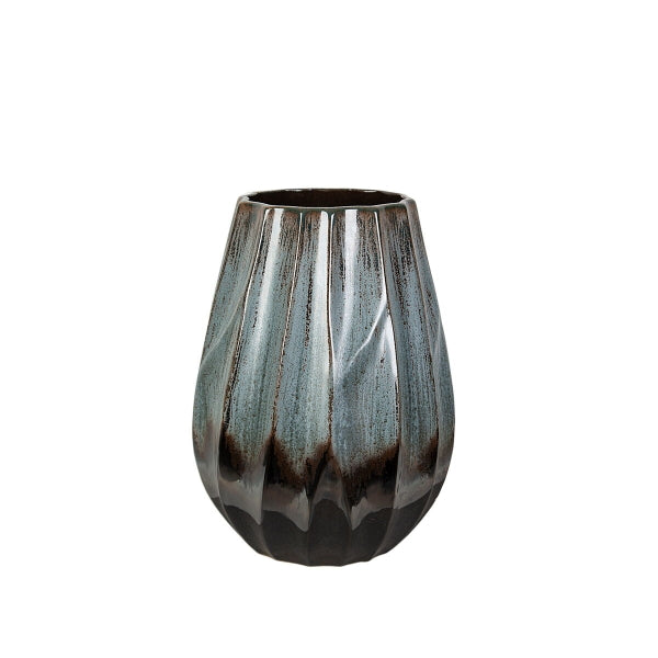 Vase Romimex Blue Black Blue/Black Ceramic