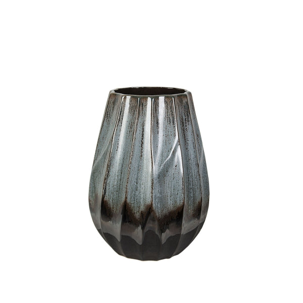 Vase Romimex Blue Black Blue/Black Ceramic