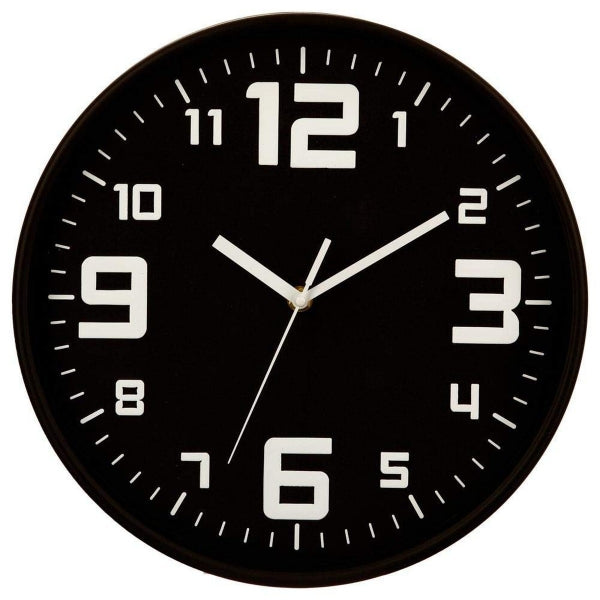 Wall Clock 5five Simply Smart Black polypropylene