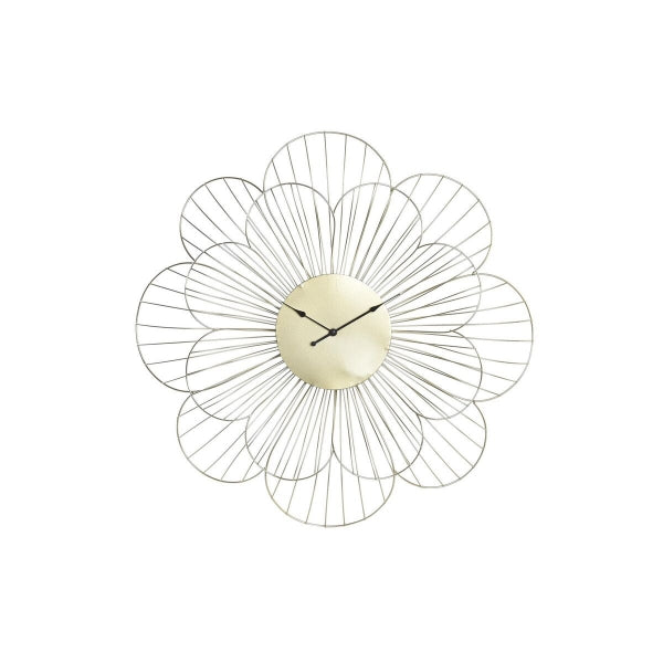Wall Clock DKD Home Decor Flower Golden Metal