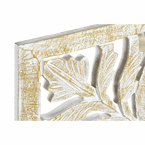 Dekoracja ścienna DKD Home Decor Złoty Biały Żelazo Romantyczny MDF Drewno
