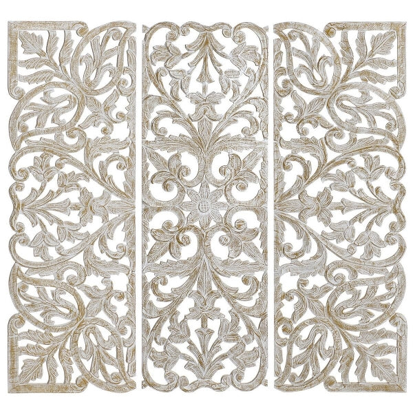 Dekoracja ścienna DKD Home Decor Złoty Biały Żelazo Romantyczny MDF Drewno