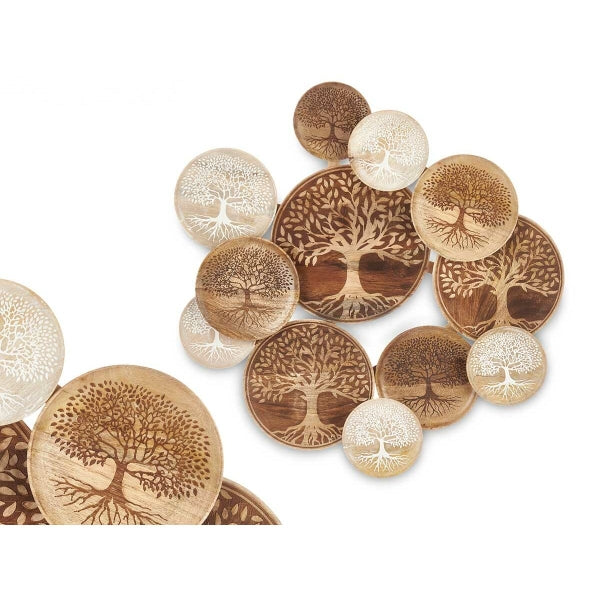 Wall Decoration White Brown Mango wood Tree of Life